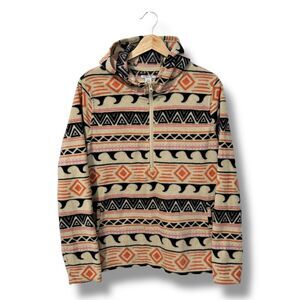 O'Neill Sierra Fleece Hoodie Womens M 1/4 Zip Pullover Aztec Tribal